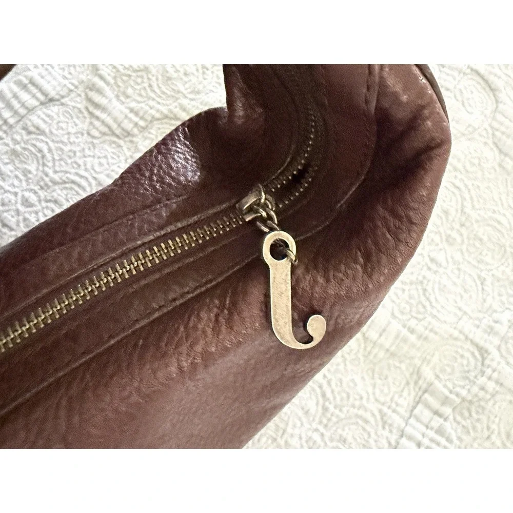 Juicy Couture Y2K Vintage Brown Leather Shoulder Bag Purse Studded Coquette